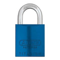 Padlock, Coreless, Long Shackle, Rectangular Aluminum Body, Steel Shackle, 1 in W