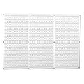 Pegboard Panel, Round 1/4 in Holes, 1 in Hole Spacing, 32 in H x 48 in W x 3/4 in D, White