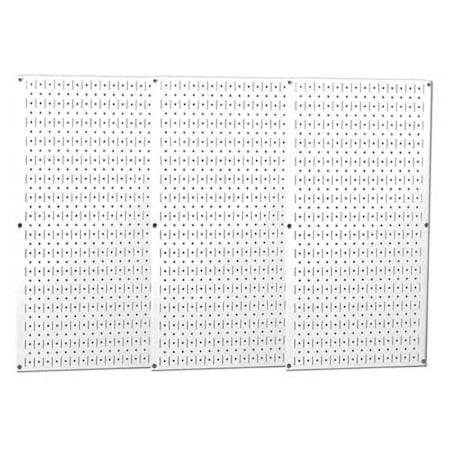 Pegboard Panel, Round 1/4 in Holes, 1 in Hole Spacing, 32 in H x 48 in W x 3/4 in D, White