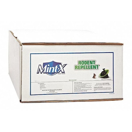 56 gal Rodent-Repellent Trash Bags, 43 in x 48 in, Heavy-Duty, 16 micron, Clear