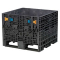 Collapsible Bulk Container 8.4 cu ft Volume Cap., 32 in L, 30 in W, 25 in H, Plastic, Black