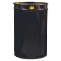 Open Head Waste Receptacle Drum, Steel, 30 gal, Unlined, Black