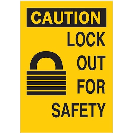 Caution Sign, 14 in Height, 10 in Width, Fiberglass, Rectangle, English