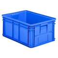 Solid & Stackable Straight Wall Storage Container, 18.8 gal, Blue, Polyethylene