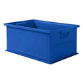 Solid & Stackable Straight Wall Storage Container, 5.5 gal, 19 in L x 13 in W x 8 in H, Blue