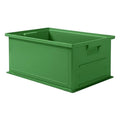 Solid & Stackable Straight Wall Storage Container, 5.5 gal, 19 in L x 13 in W x 8 in H, Green