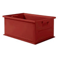 Solid & Stackable Straight Wall Storage Container, 5.5 gal, 19 in L x 13 in W x 8 in H, Red