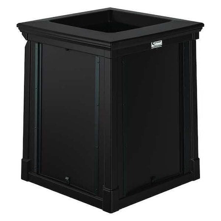 35 gal. Roto-molded Square Trash Can, Brown