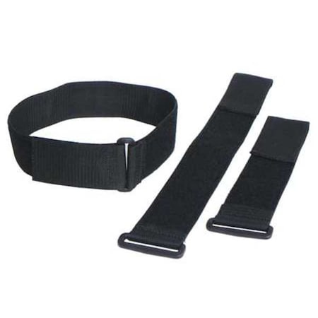 Cinch Strap, No Adhesive, 24 in, 2 in W, Black, 10 PK