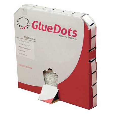 Adhesive Dots, Clear, Immediate Full Cure, 1/2 in (Round), Dot, 4000 PK