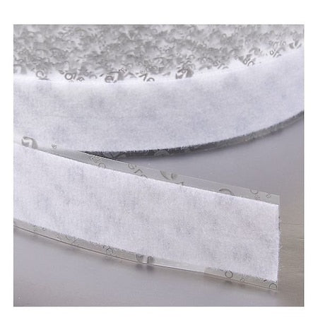 Reclosable Fastener, Rubber Adhesive, 75 ft, 1 in W, White