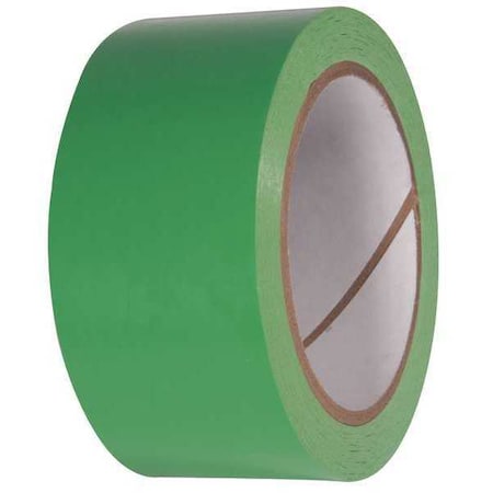 Floor Marking Tape, vinyl, No Legend, Green, 2 in W., 2.4 mil Thickness