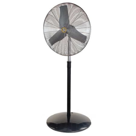 Standard Duty Industrial Fan, Pedestal Mount, 30 in Blade Dia, 115V, 3,415/5,300/7,185 cfm