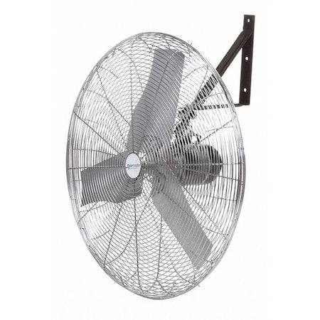 Standard Duty Industrial Fan, Ceiling, Wall Mount, 30 in Blade Dia, 115V, 3,415/5,300/7,185 cfm