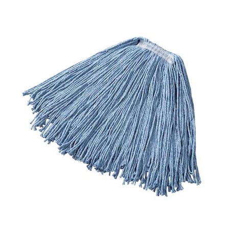1 in String Wet Mop, 18 oz Dry Wt, Slide On Connection, Cut-End, Blue, Synthetic, PK12