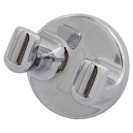 Bathroom Hook, 2 Hook, 1-3/4In D, Chrome