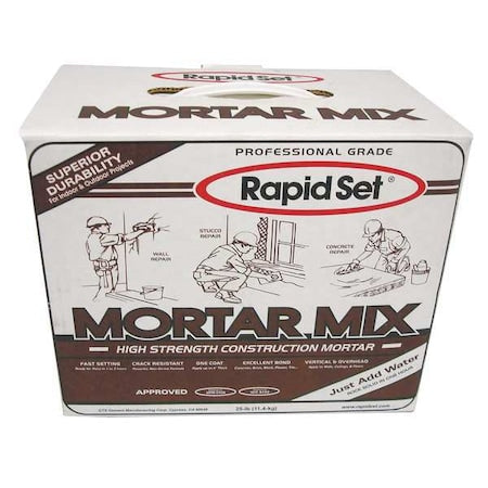 Mortar, 25 lb., Box, Gray, Rapid Set