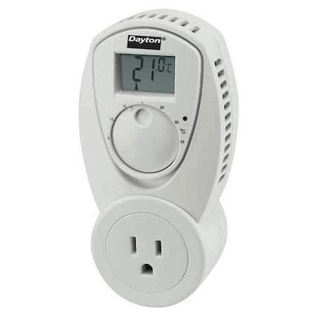Portable Heating Thermostat, Heat Only, 5 to 35, 110 to 125V AC