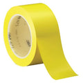 Floor Marking Tape, vinyl, Solid, Yellow, 3 in W., 5.2 mil Thickness