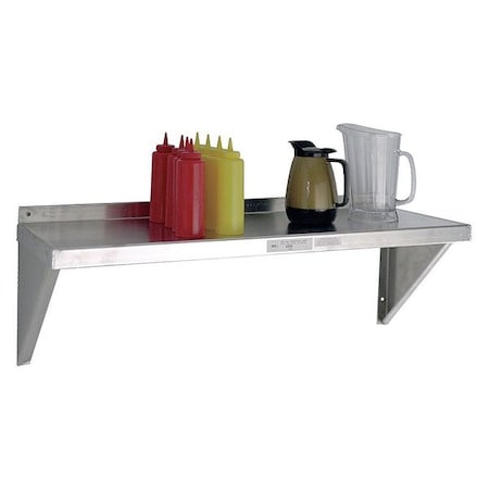 Aluminum Wall Shelf, 15"D x 24"W x 13-1/4"H, Silver