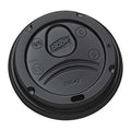 Lid for 12 to 20 oz. Hot Cup, Dome, Sip Through, Black, Pk1000