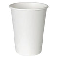 Disposable Hot Cup, Paper, White, 8 oz, Paper, 1000 PK