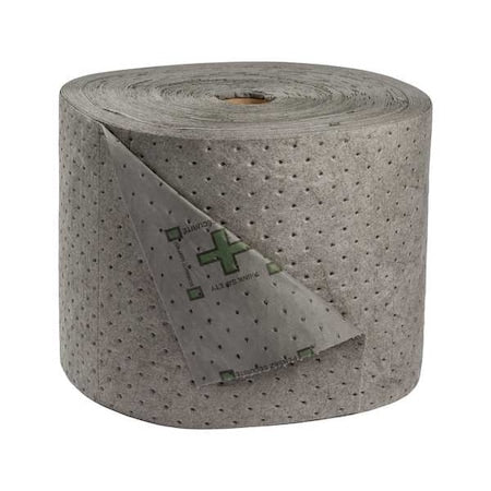 Sorbent Roll, 32 gal, 15 in x 300 ft, Universal, Gray, Polypropylene