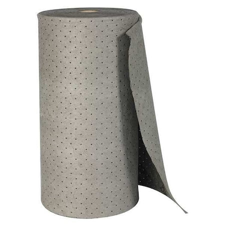 Sorbent Roll, 38 gal, 30 in x 150 ft, Universal, Gray, Polypropylene