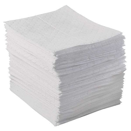 Sorbent Pad, 17 gal, 15 in x 17 in, Oil, White, Polypropylene