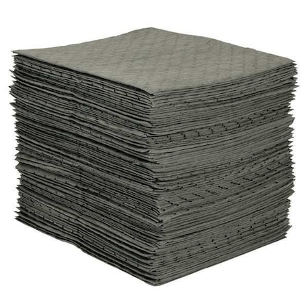 Sorbent Pad, 26 gal, 15 in x 19 in, Oil, Gray, Polypropylene
