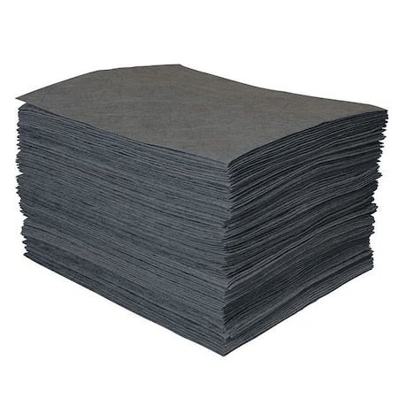 Sorbent Pad, 27 gal, 15 in x 19 in, Universal, Gray, 100 PK