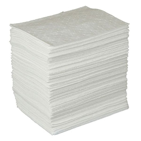 Sorbent Pad, 34 gal, 15 in x 17 in, Oil, White, 200 PK