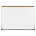 Dry Erase Board, Porcelain, 36 in, 48 in, Aluminum Frame, White, Gloss