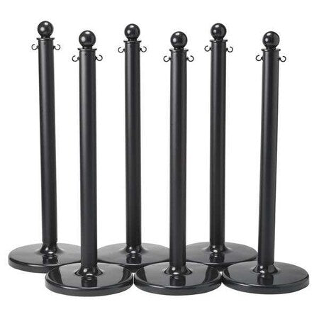 Barrier Post, 40 In. H, Black, PK6
