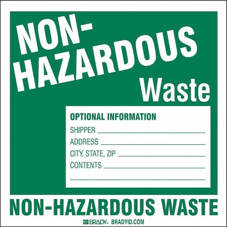 Hazardous Waste Label,Vinyl,PK100