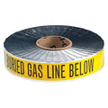 Underground Marking Tape, Caution Buried Gas Line Below, Yellow, 2 in Wide x 1, 000 ft Length