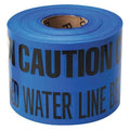 Underground Marking Tape, Caution Buried Water Line Below, Blue, 6 in Wide x 1, 000 ft Length, 4 mil