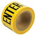 Barricade Tape, Caution Do Not Enter, Yellow, 3 in Wide x 200 ft Length, Polyethylene, 3 mil