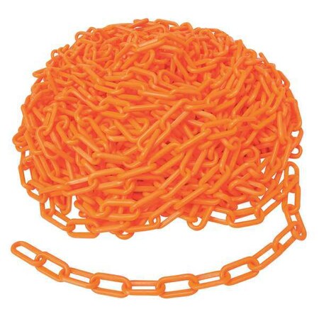 Plastic Chain, Orange, 100 ft Length, Unfinished