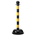 Striped Barrier Post, Polyethylene, 41 in Height, Black/Yellow
