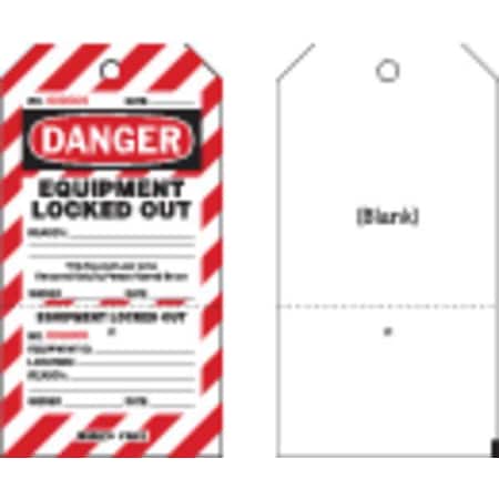 Danger Tag,7-1/2 x 4 In,Rld Brs,PK25