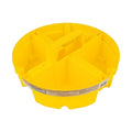 Bucket Stacker Small Parts Organizer, Fits 5 Gal Buckets, 4 Compartments, Yellow