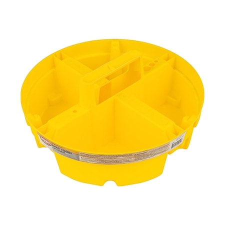 Bucket Stacker Small Parts Organizer, Fits 5 Gal Buckets, 4 Compartments, Yellow