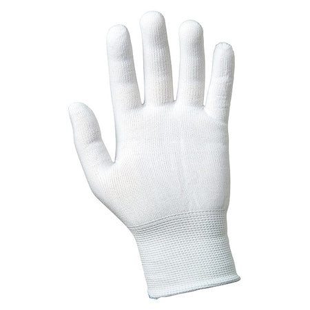 Disposable Gloves, Nylon, White, Size L , 10 PK