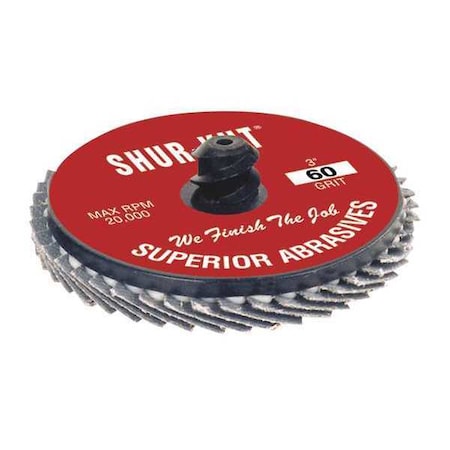 QC Flap Disc, Zirc, 3", Type R, Grit 80
