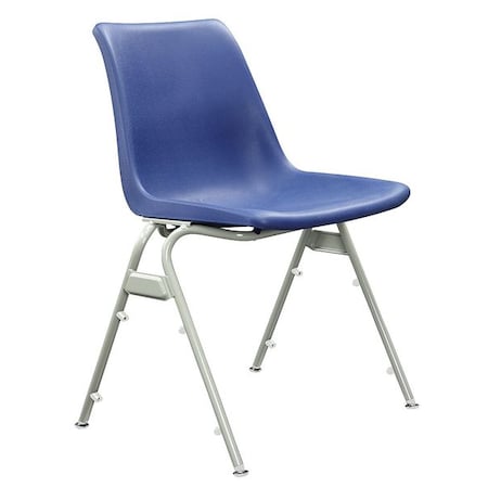 Stacking Chair, Plastic, Blue