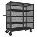 Dual-Latch Welded Mesh Security Cart with Fixed Shelves, 2, 000 lb Capacity, 26 in W x 54 1/2 in L x