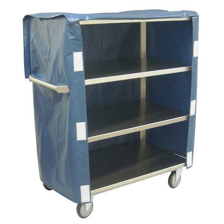 Linen Cart, 20 ga. Stainless Steel, 600 lb Load Capacity, 4 Shelves, 40 in L, 23 in W, 47 in H