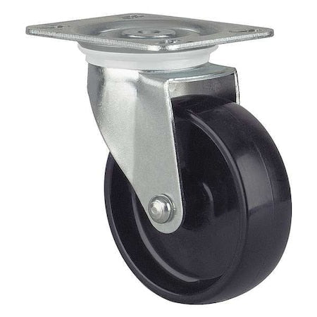 Plate Caster, Swivel, Nylon, 4 in., 330 lb, A