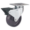 Plate Caster, Swivel, Nylon, 5 in., 330 lb.